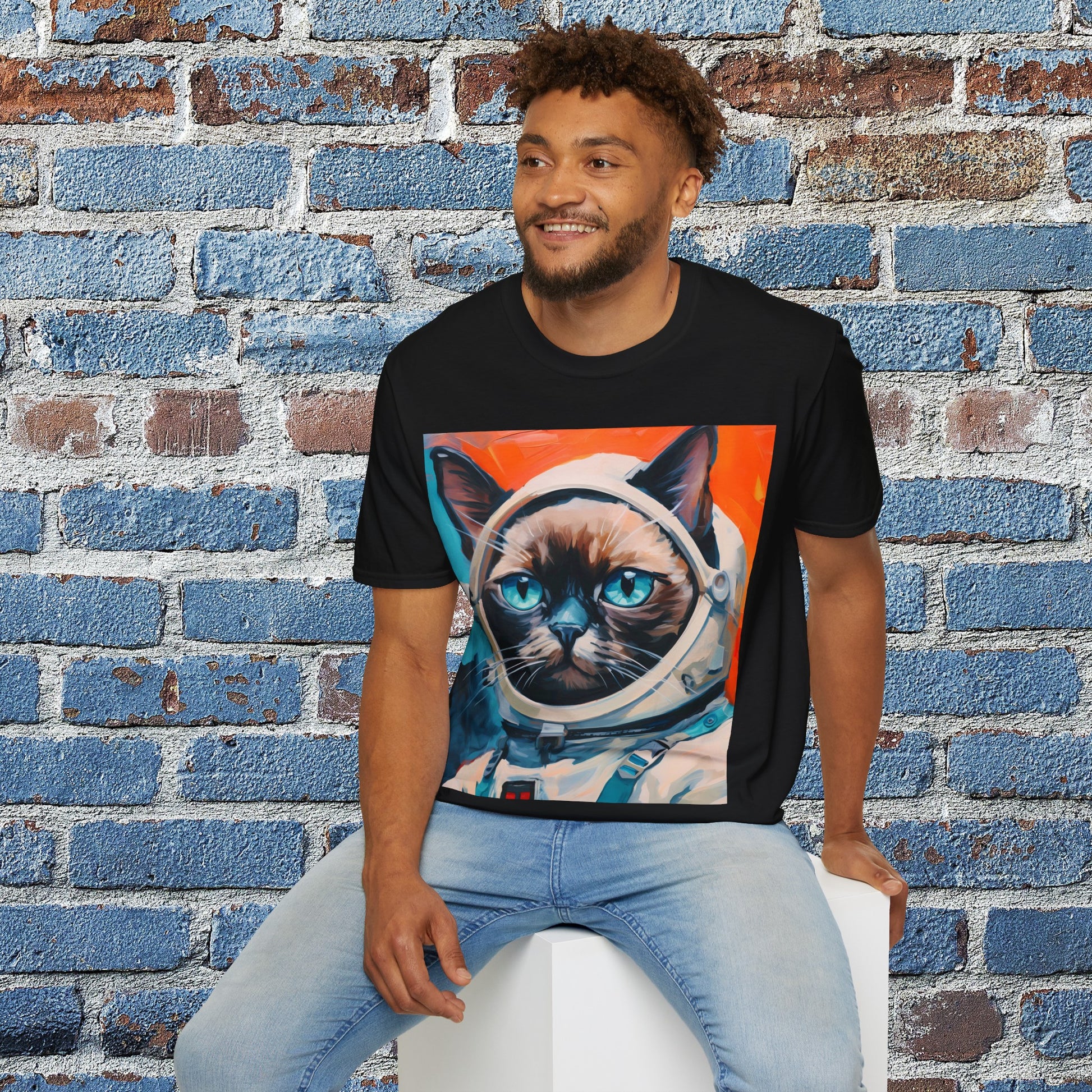 pet cadet space art t-shirt siamese cat