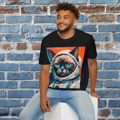 pet cadet space art t-shirt siamese cat