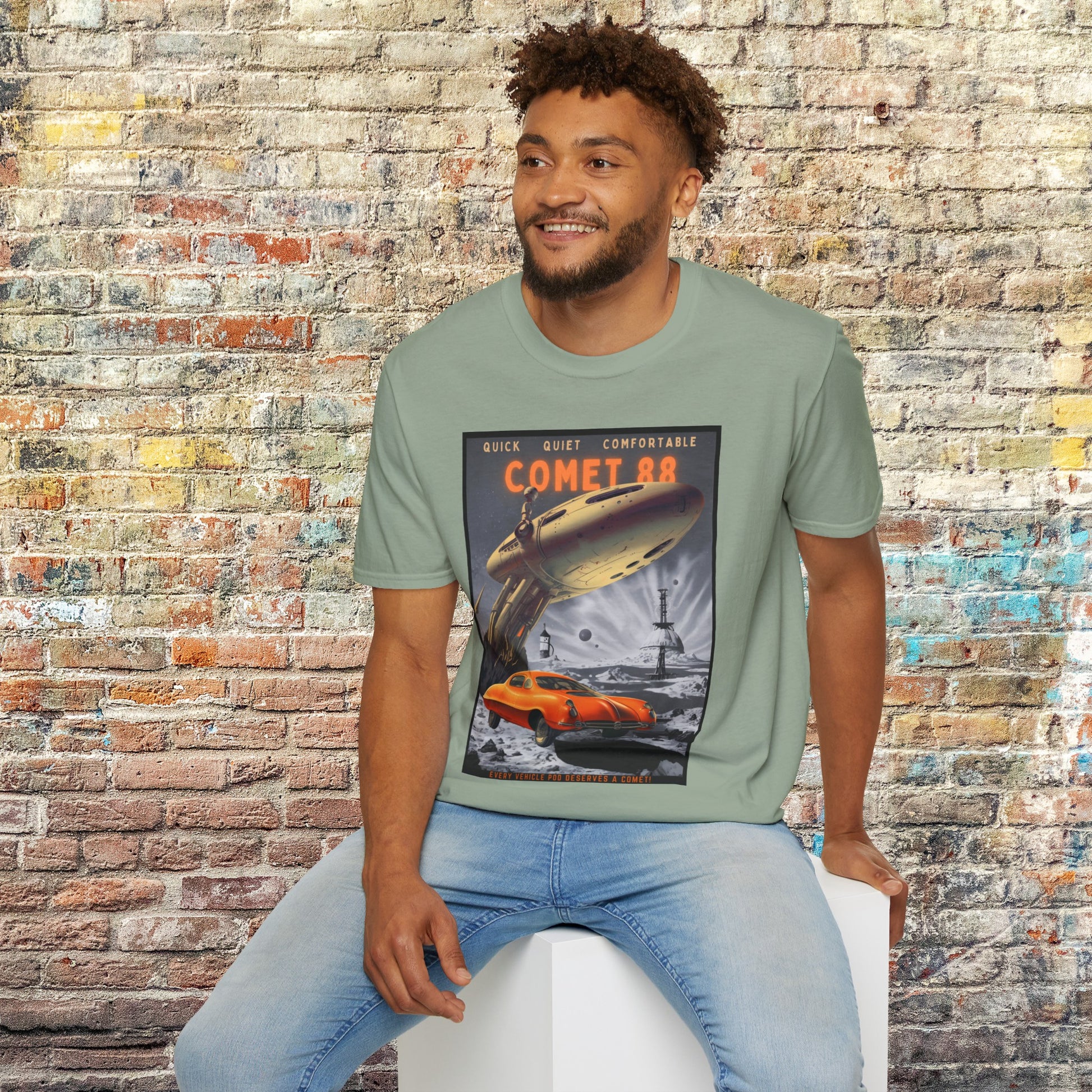 comet 88 space art transport t shirt