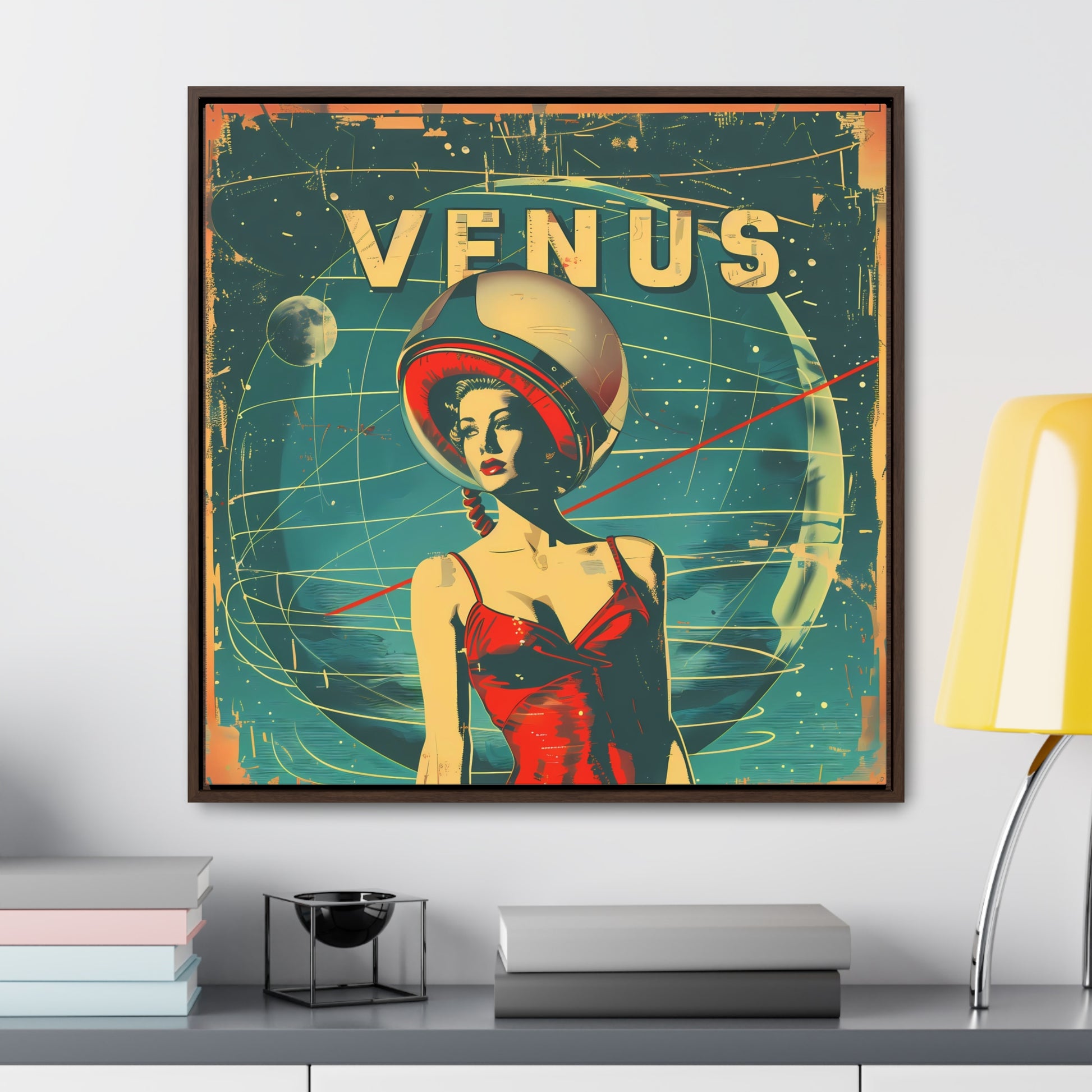 planet venus space art framed portrait print