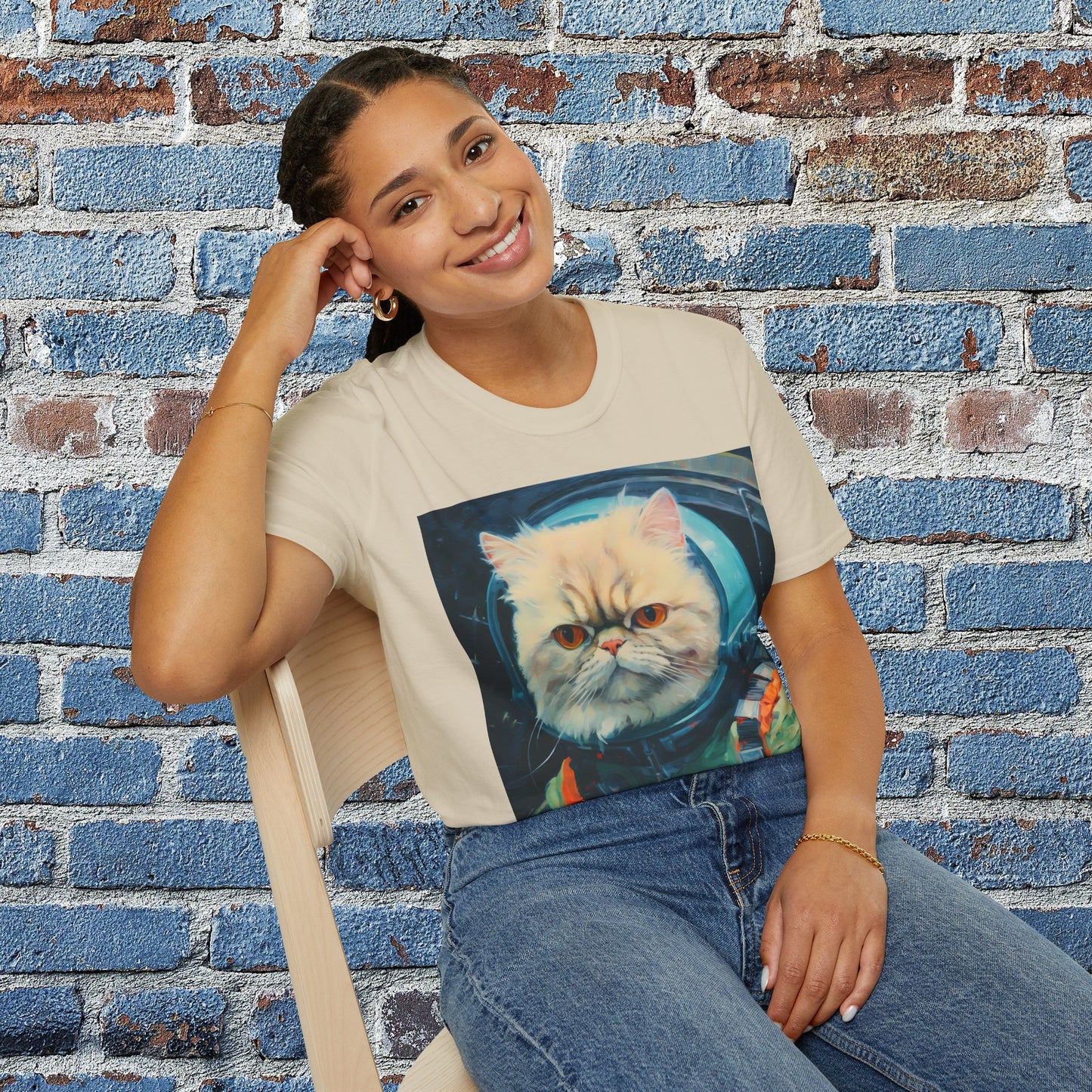 pet cadet space art t-shirt persian cat