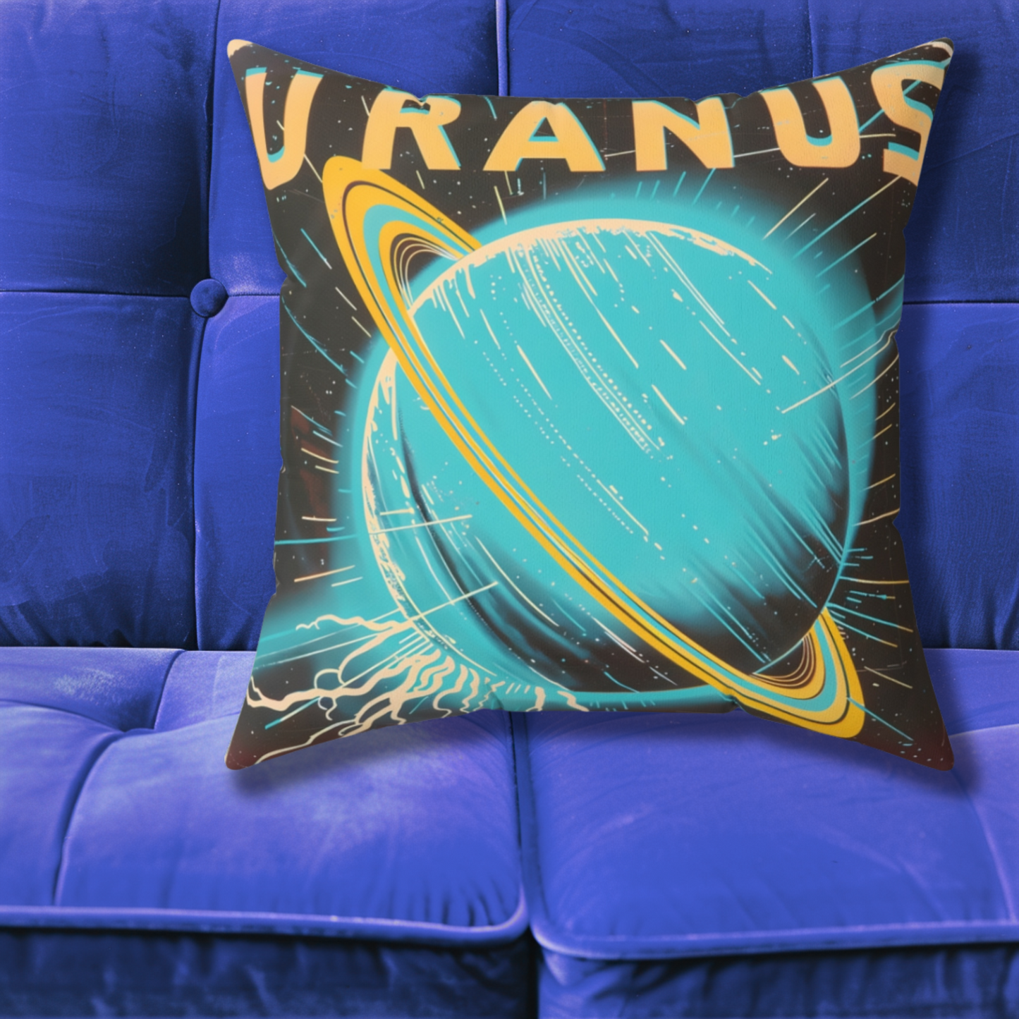 Planets Uranus/Earth Faux Suede Pillow #10