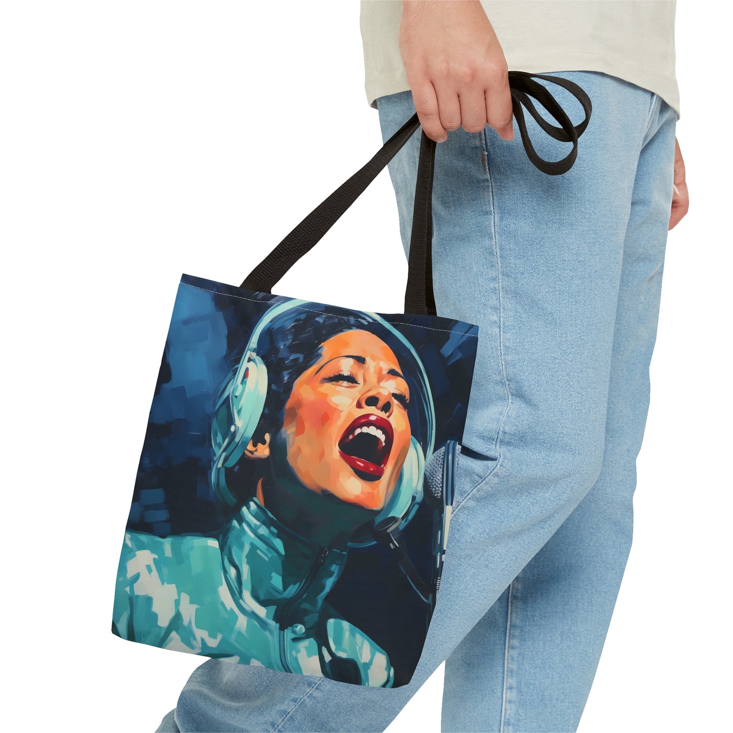 space art billie holiday tote bag