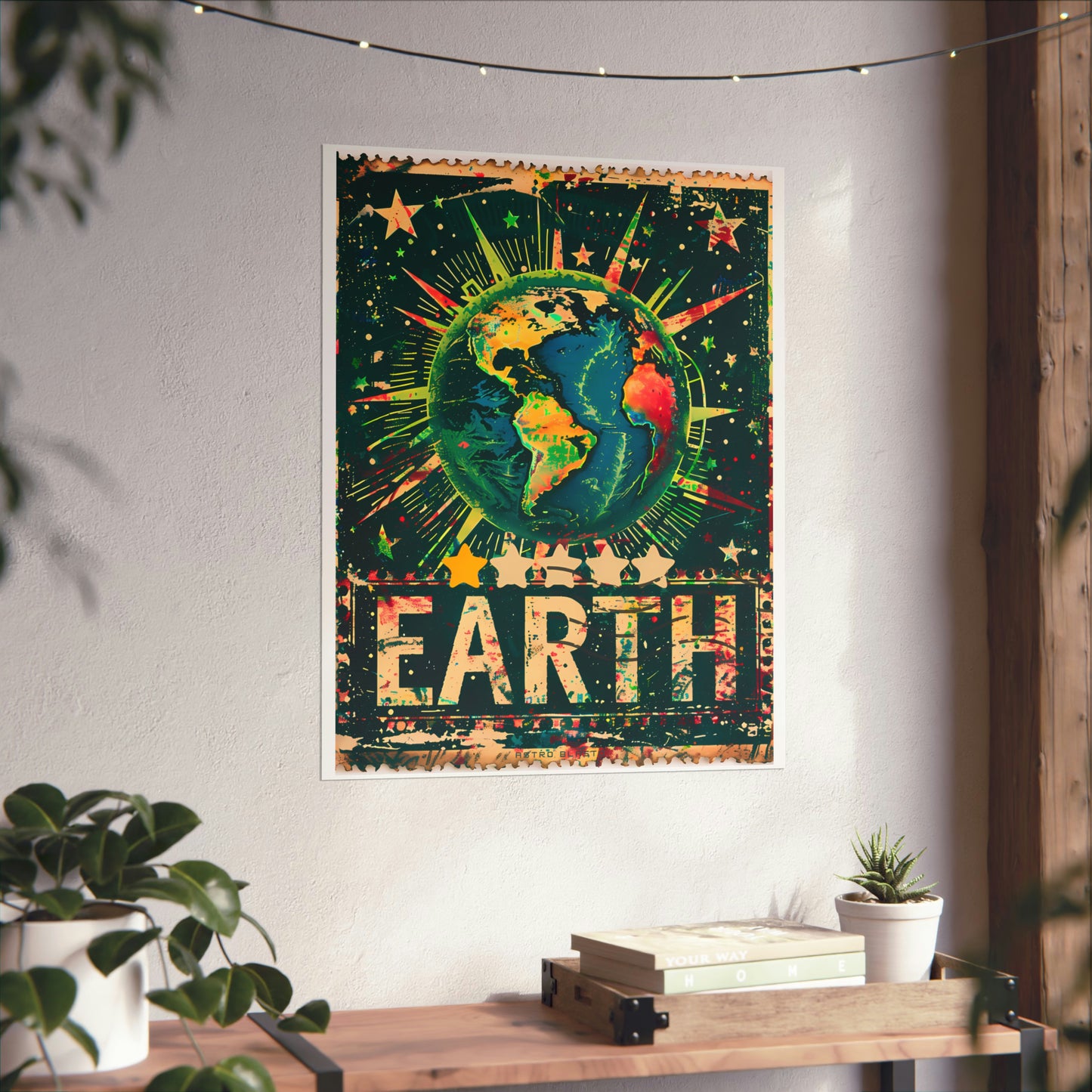 Postage Stamp Planet Poster - Earth