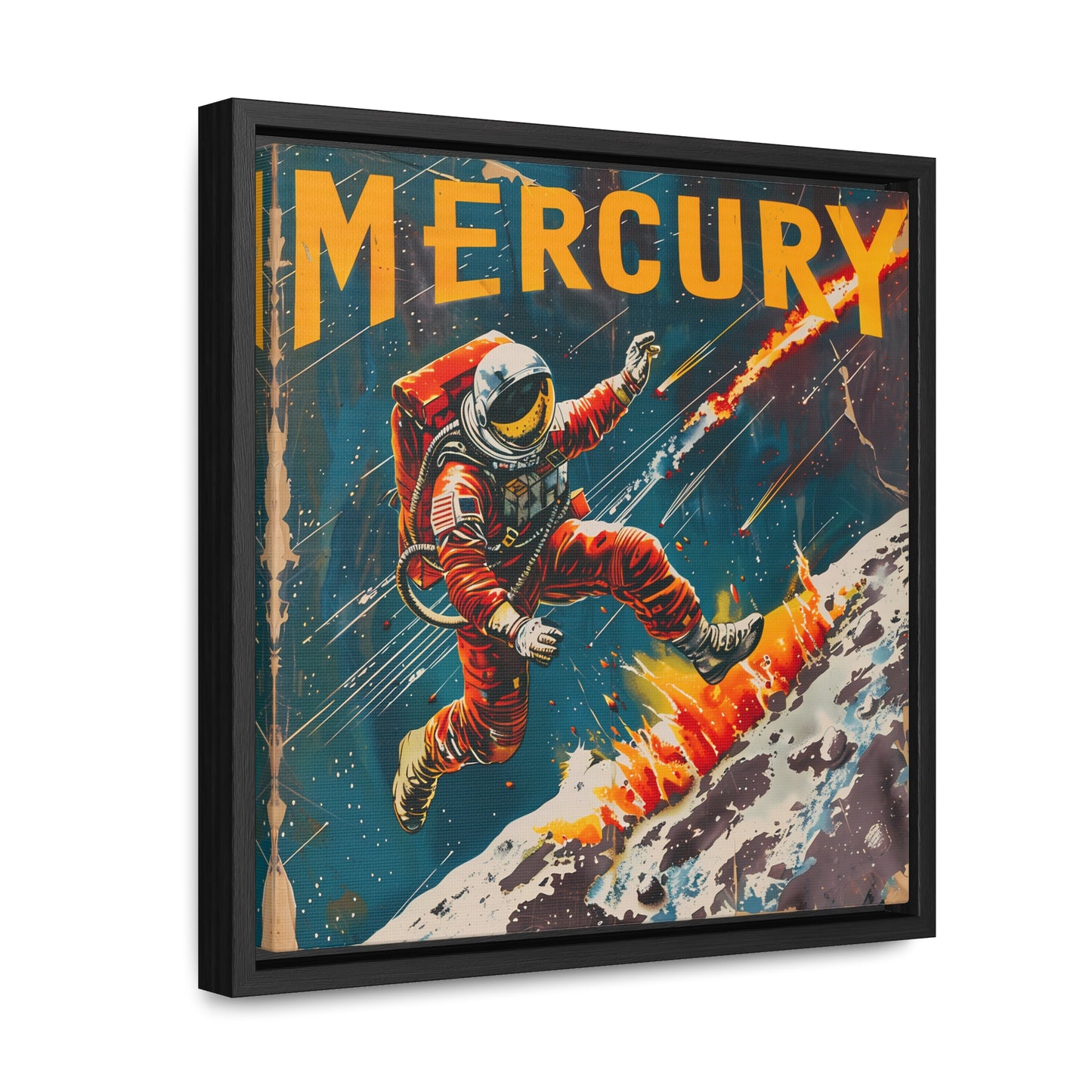 planet mercury space art framed portrait print