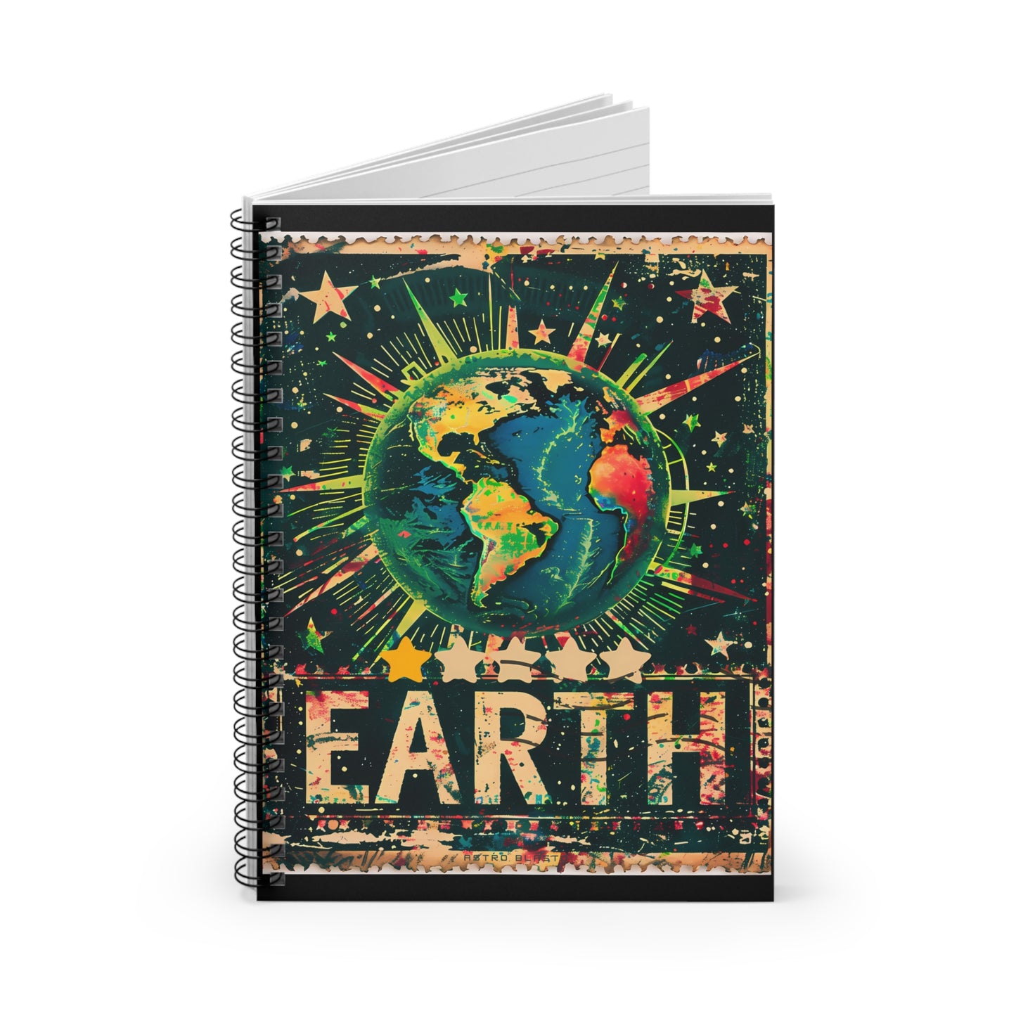 Postage Stamp EARTH - Spiral Notebook