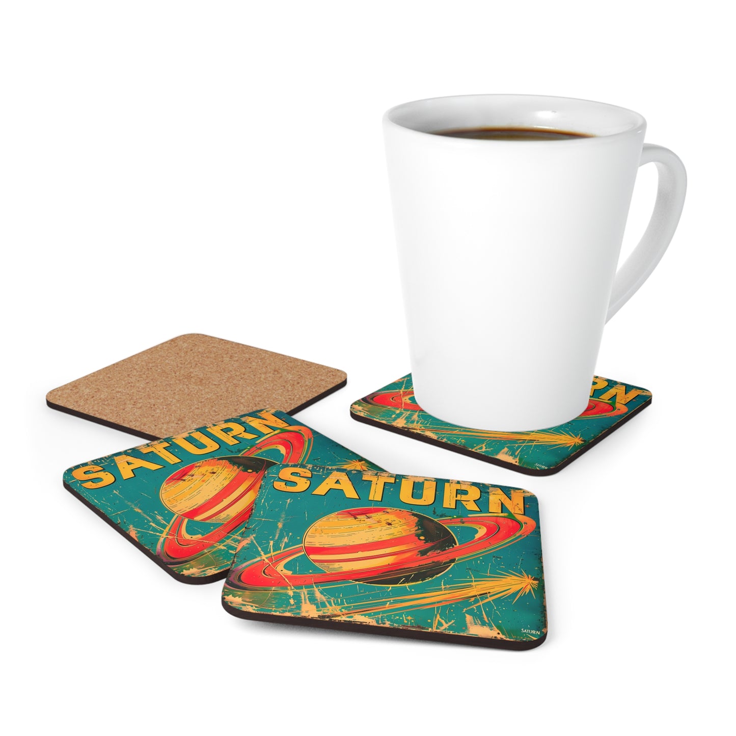 Cork Back Saturn Coasters (Set of 4)