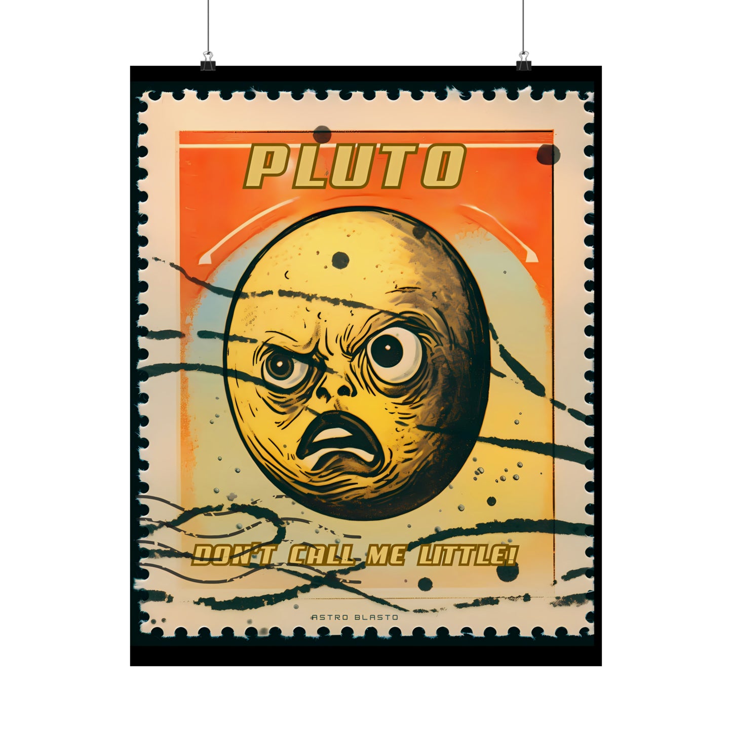 Postage Stamp Planet Poster - Pluto