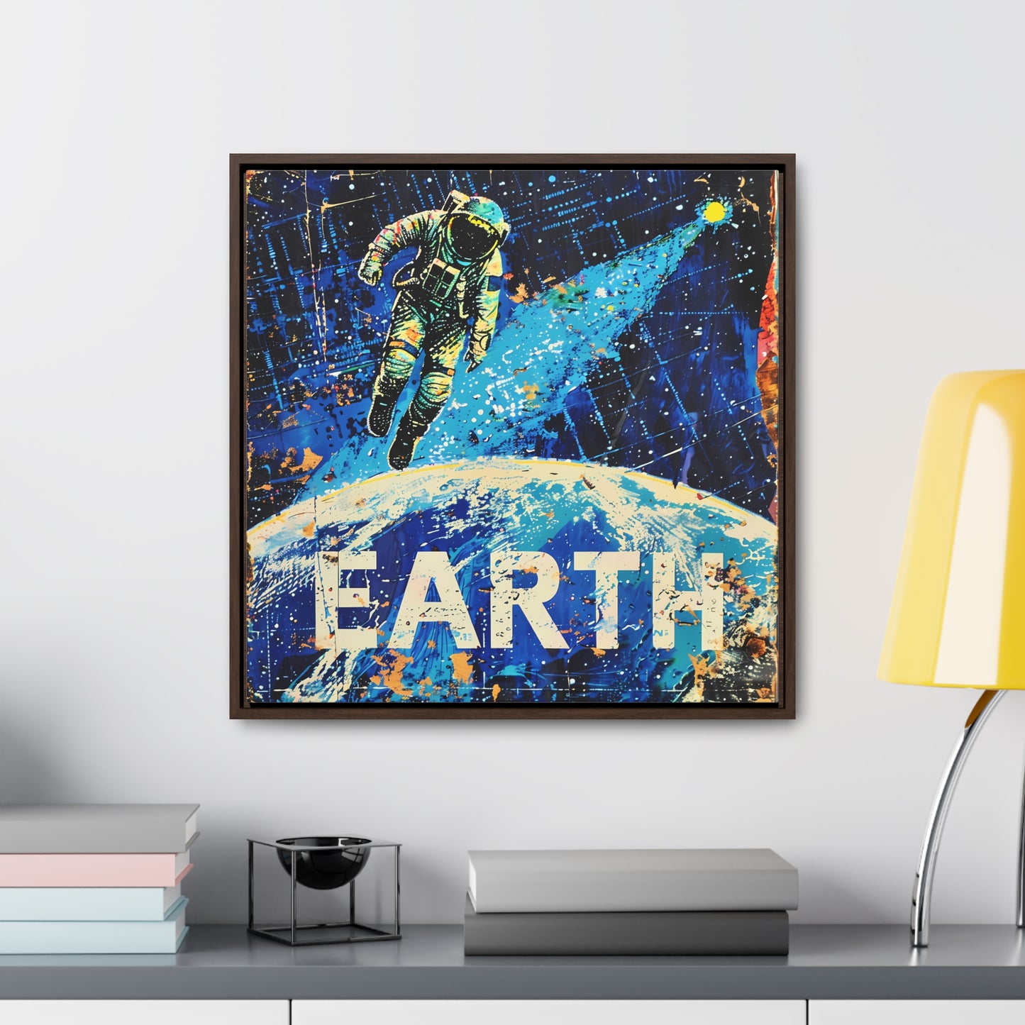 planet earth space art framed portrait print