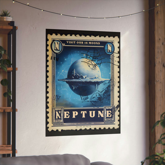 Postage Stamp Planet Poster - Neptune