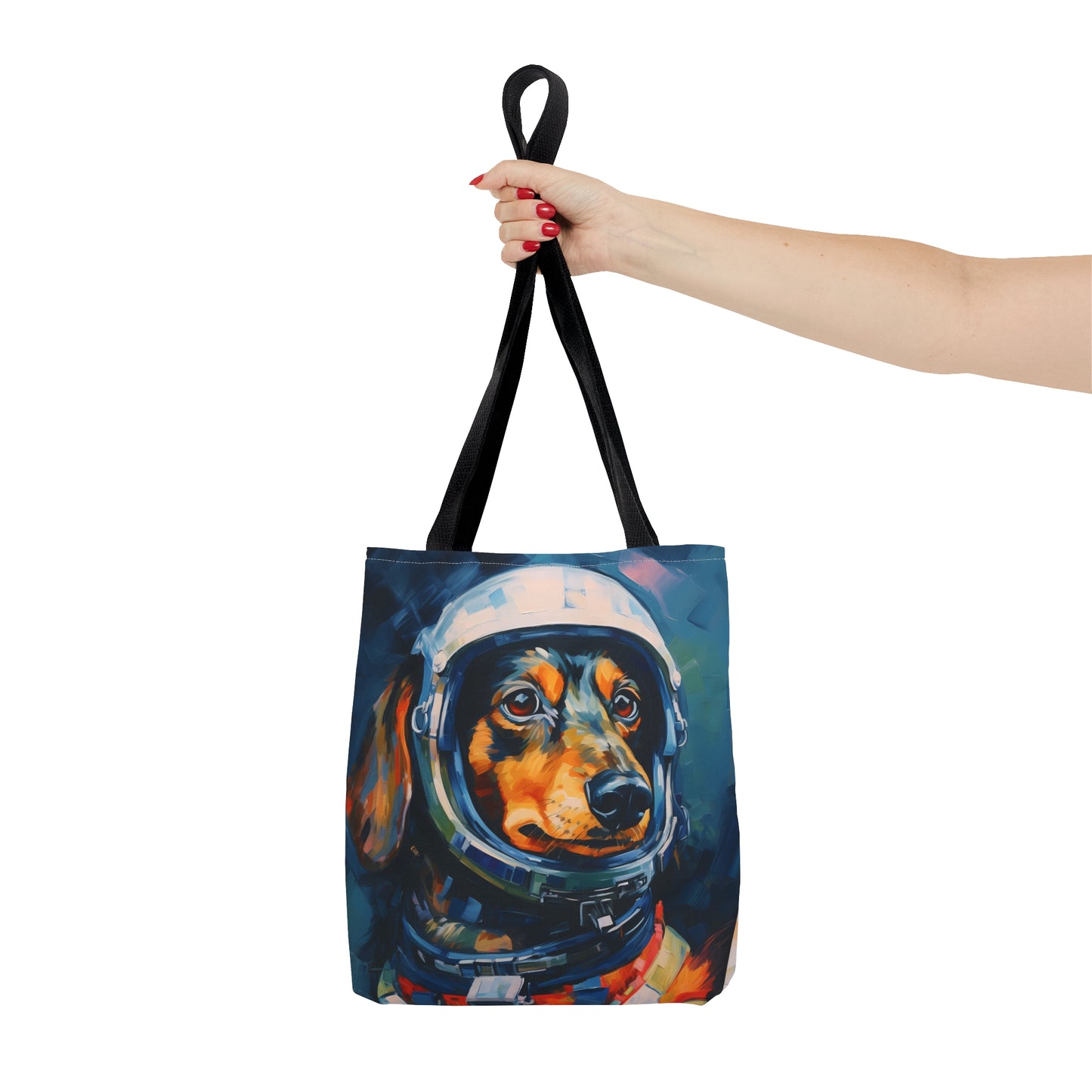 space art dachshund tote bag