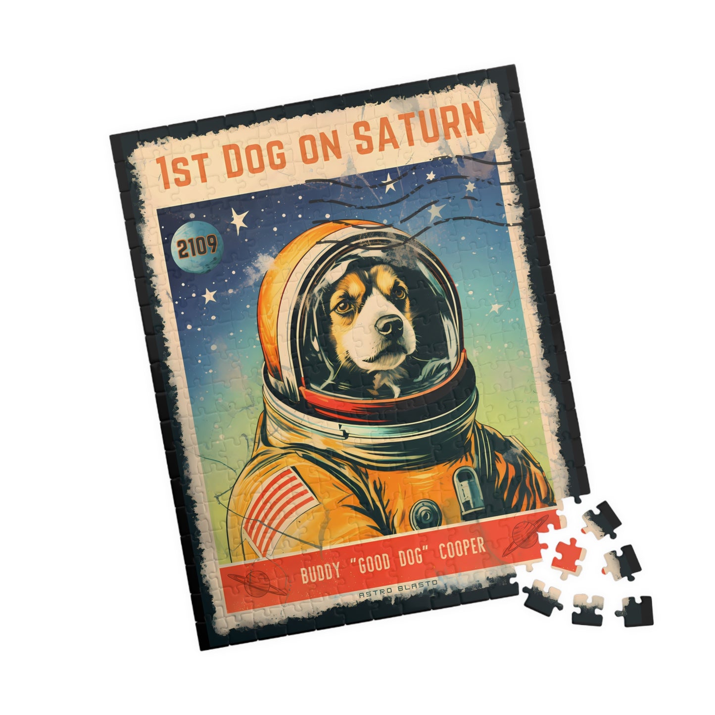 Postage Stamp Puzzle - Saturn (1014, 520, or 252 pcs)