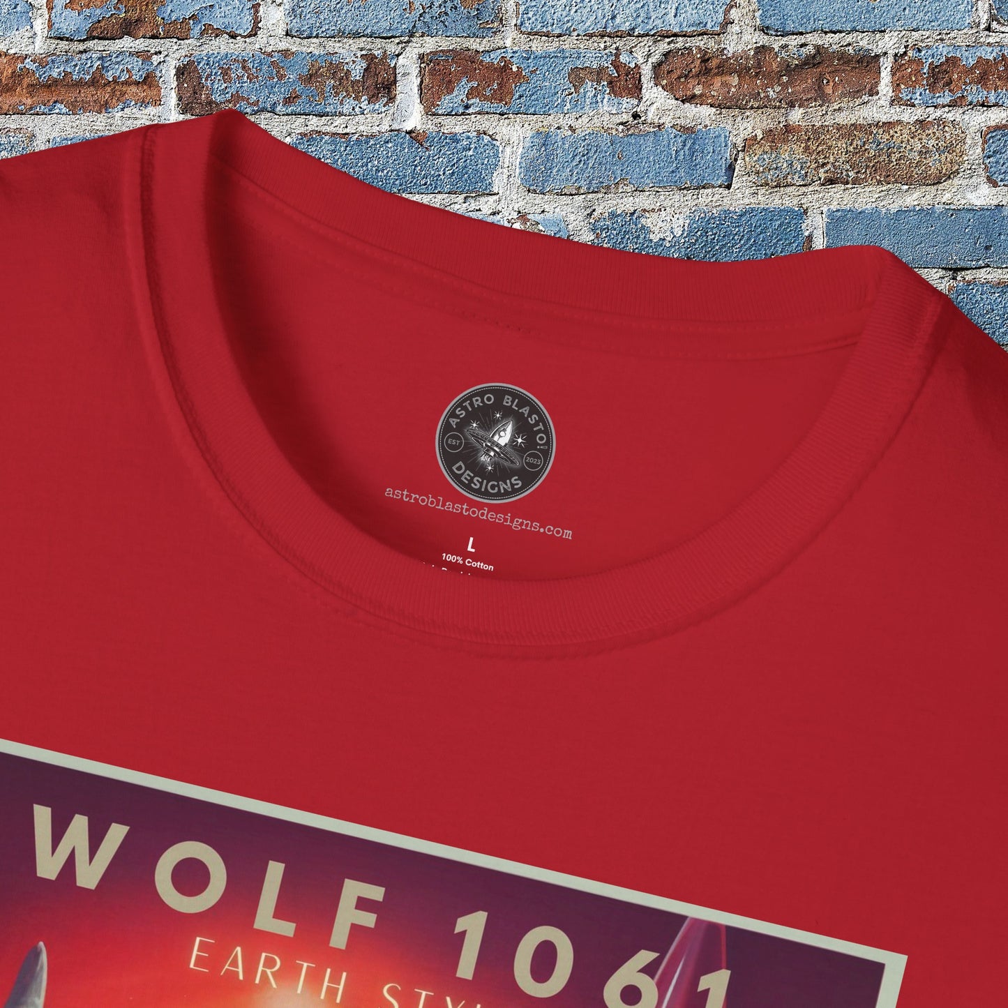 wolf 1061 space art transport t shirt