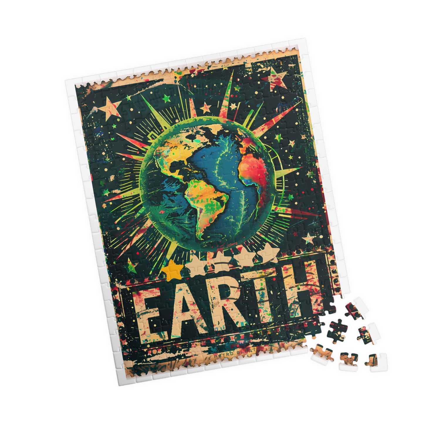 Postage Stamp Puzzle - Earth (1014, 520, or 252 pcs)