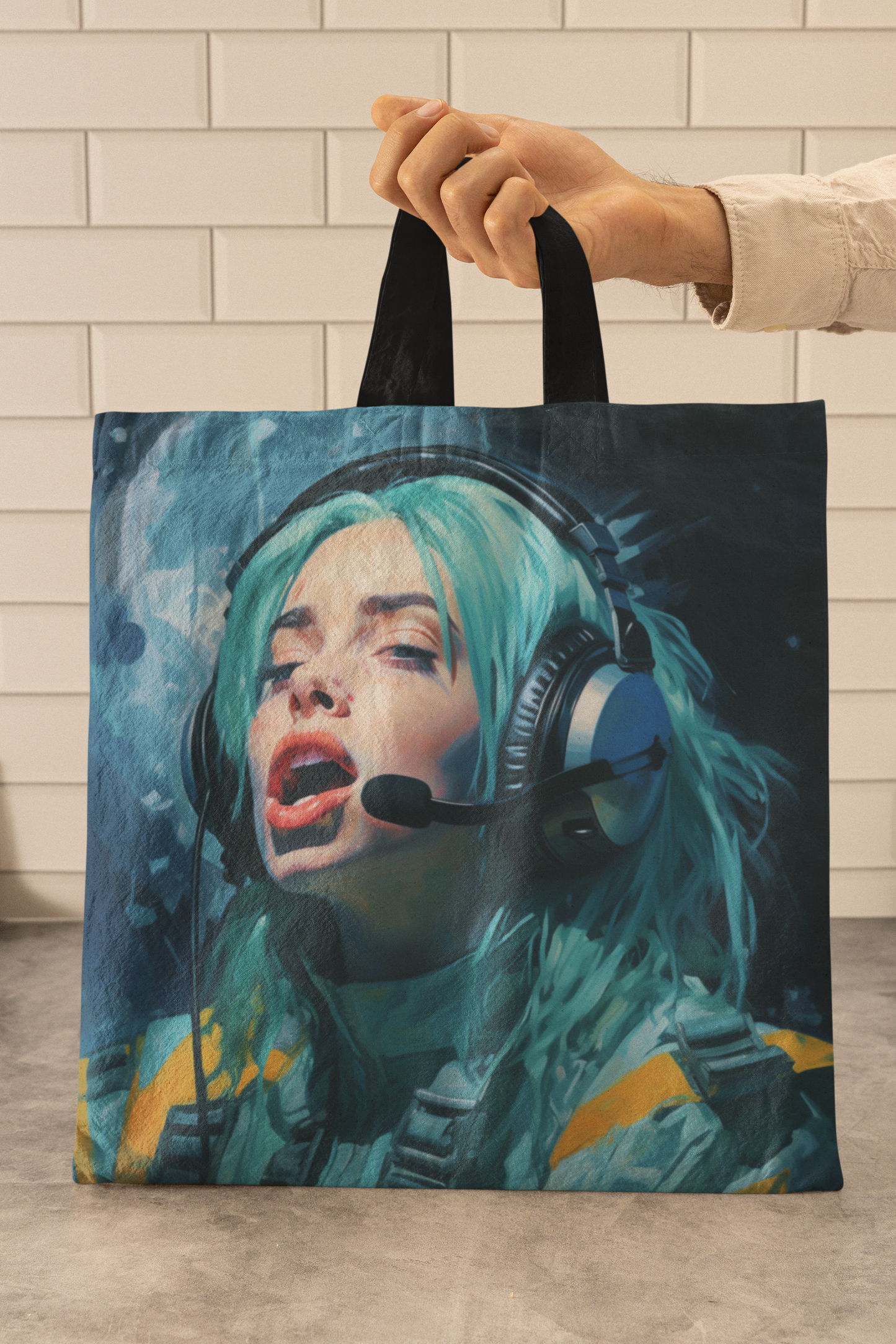 space art billie eilish tote bag