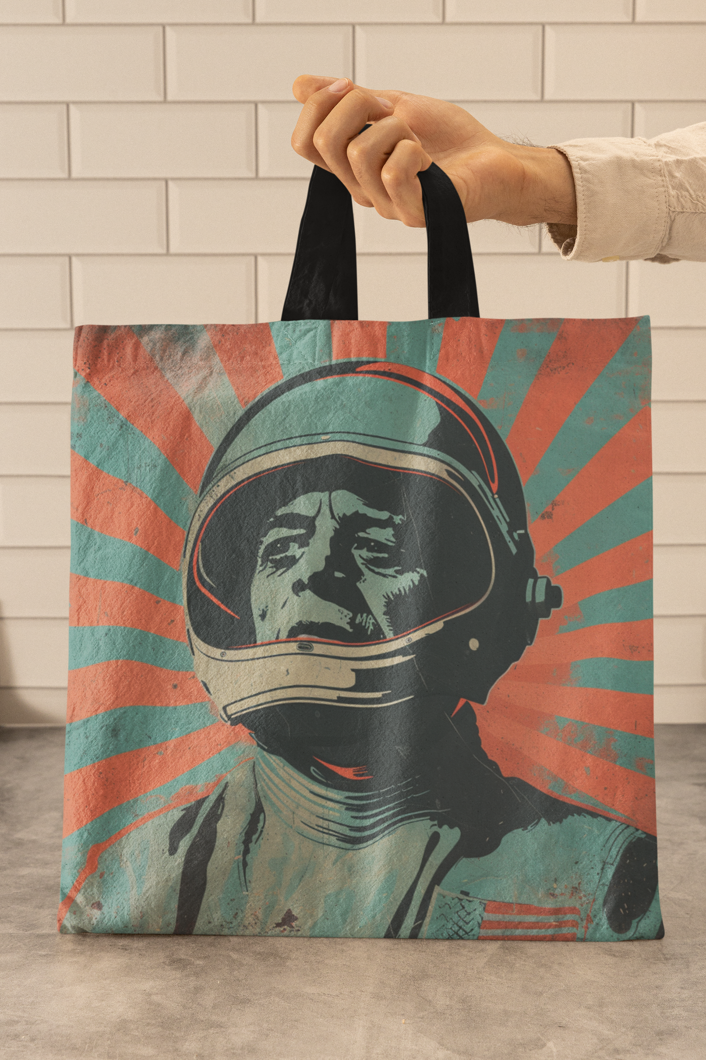 space art president kennedy tote bag