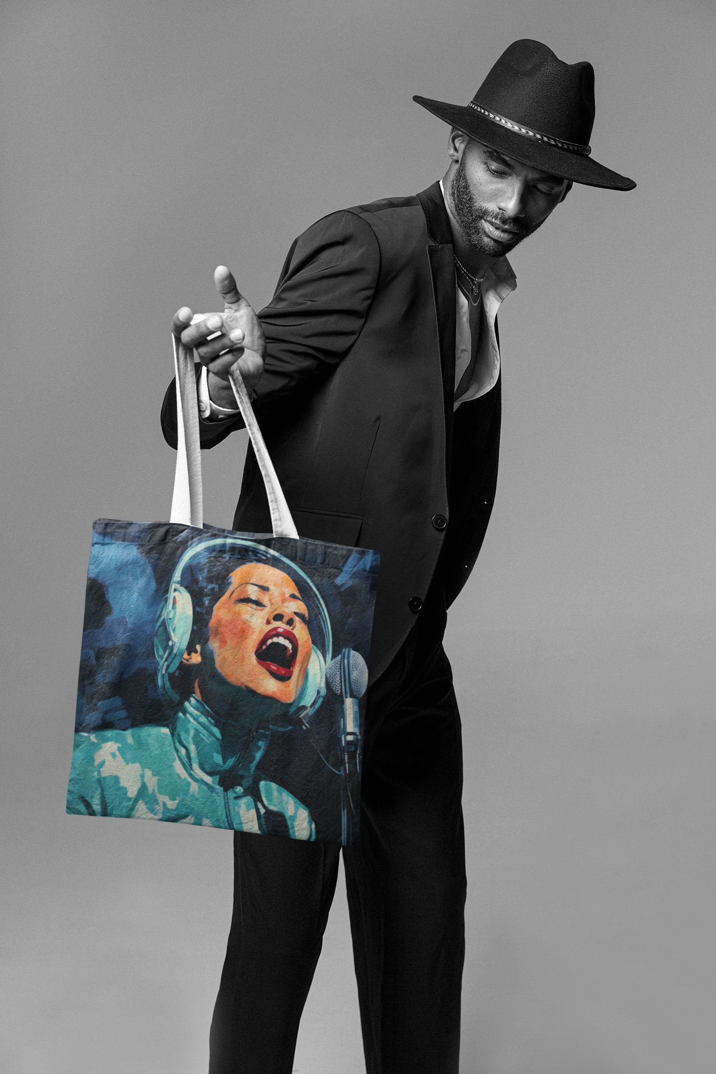 space art billie holiday tote bag